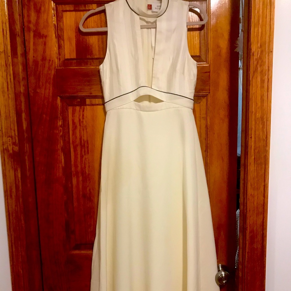 Misha Nonoo Lauren Open Front Cutout White Dress
